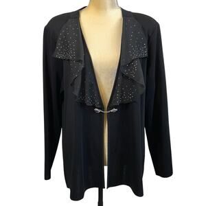 Misook Exclusively Misook Black Gardigan Embellished Size XL